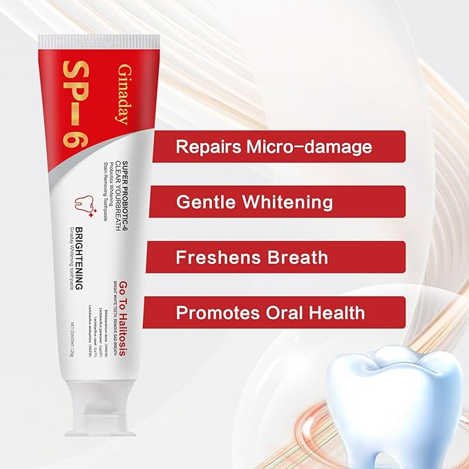 2Pcs SP-6 Probiotic Toothpaste,Deep Cleaning Care Fresh Breath Ultra Whitening Toothpaste.