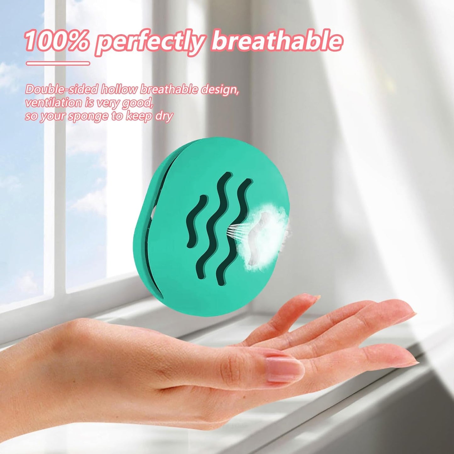 Makeup Sponge Holder,Travel Make up Sponges Organizer,Silicone Shatterproof Make Up Sponge Case,Breathable makeup sponge case, suitable for business or travel(Green)