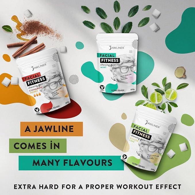 Jawliner® - Pioneers the Toughest Handmade 15x Harder Jawline Gum Includes 12 Weeks Coaching - Sugar-Free Mint Chewing Gum - Jawline Exerciser for Mewing & Shaping the Jaw (6 Months Pack)