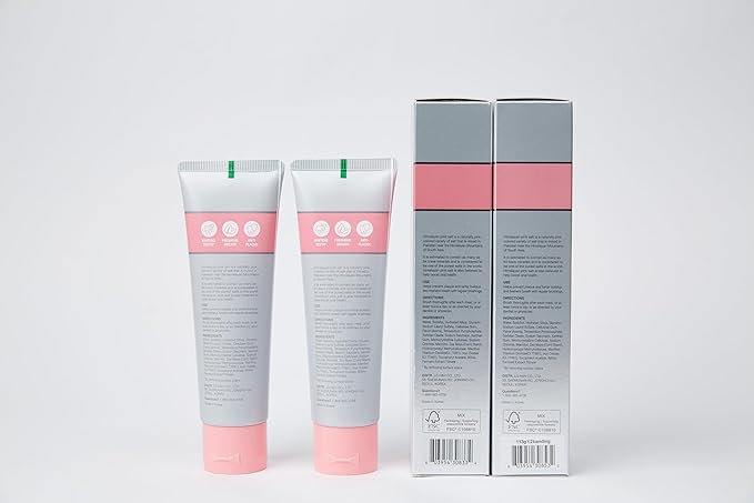 HIMALAYA PINKSALT Natural Whitening Toothpaste, 3.9 OZ (Pack of 2)- Fluoride Free I Natural Toothpaste for Teeth Whitening I Gum Health Care I Plaque Remover I Spearmint Flavor