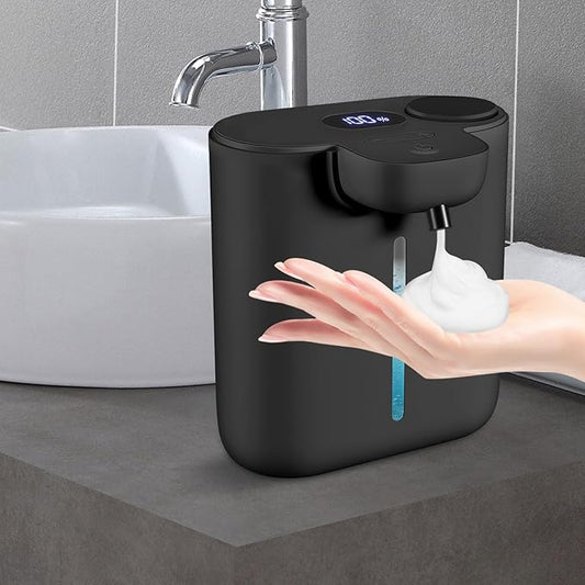 Automatic Foaming Soap Dispenser,Touchless Soap Dispenser,16.9oz/500ml Rechargeable Wall Mounted Smart Dispenser for Bathroom Kitchen,Easy for Toddlers(Black)