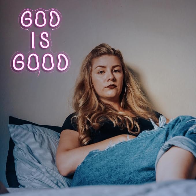 God is Good Neon Light ，Preppy Christian Decor Neon Sign