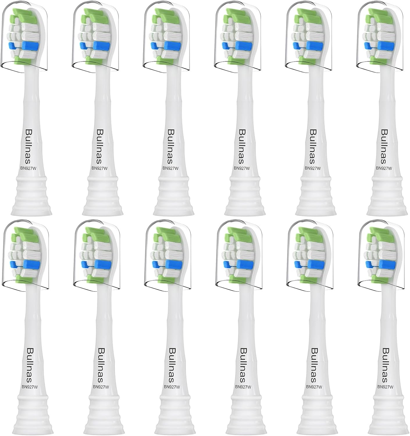 Replacement Toothbrush Heads Compatible with Philips Sonicare, W Brush Head for Phillips Sonicare C-1 C-2 4100 5100 5300 6100 Electric Toothbrushes, White, 12 Count