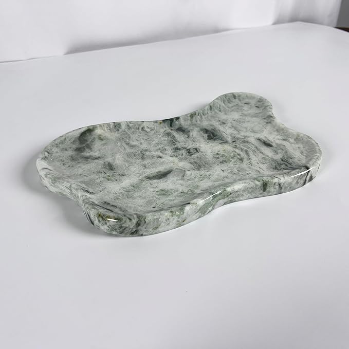 Natural Travertine Tray (Green（Glossy）)