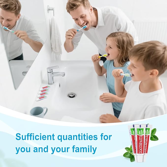 30 Tubes Travel Size Toothpaste in Bulk, Disposable Mini Mint Compact Small Pocket Size Essential Toothpaste for Vacation Hotel Shelter Homeless Nursing Home Charity Camping Single Use 0.17 oz/ 5g