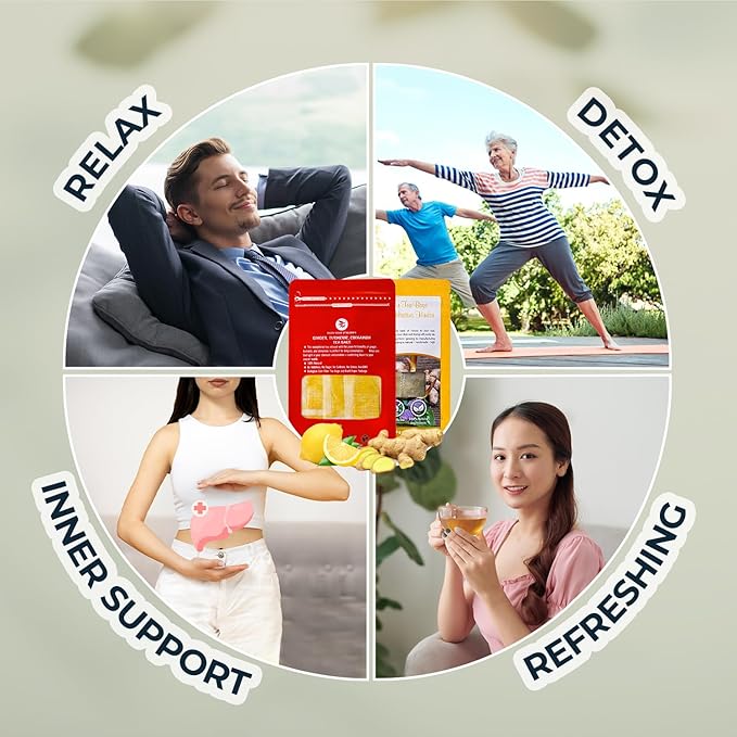 Pure Ginger Tea Samplers with Celastrus Hindsii - 10 Count, Mini Tea Bags, Bamboo Tong Included, Re-Steep Herbal Tea Blend, Corn Based Bags, No Sugar Added, Natural Ginger Tea