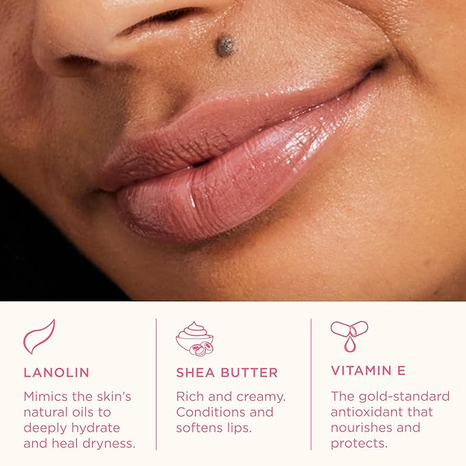 Lanolips Tinted Lip Balm - Moisturizing, Color-Tinted Balm with Lanolin & Vitamin E for Dull, Dry, Cracked Lips, Perfect Nude (12.5g / 0.44oz)