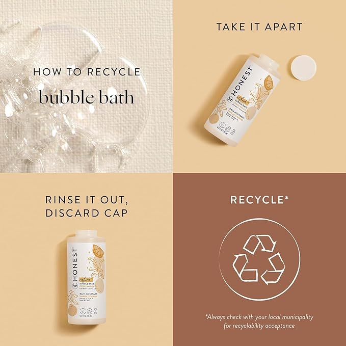 The Honest Company Foaming Bubble Bath Gentle for Baby Naturally Derived Tear-free Hypoallergenic Citrus Vanilla Refresh 12 fl oz