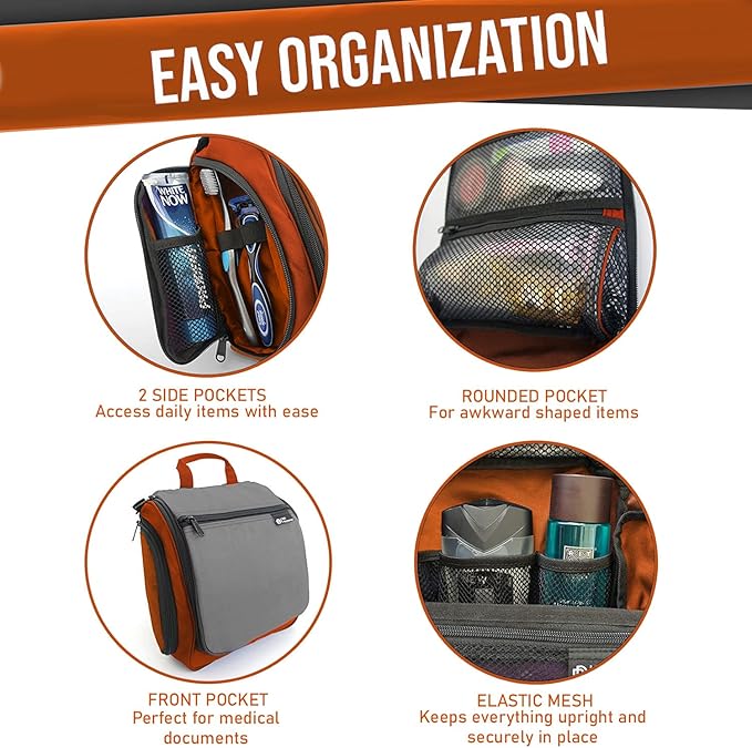 DD D&D Wanderlust D&D Hanging Travel Toiletry Bag for Men and Women – Cosmetics, Makeup and Toiletries Organizer Kit with 10 Compartments