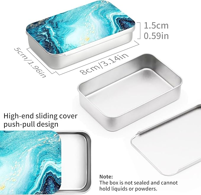 Portable Dental Floss Case, Refillable Cute Travel Floss Dispenser for Men & Women, Pocket Travel Floss Picks Case for Purse, Backpack, Bag Blue Marble