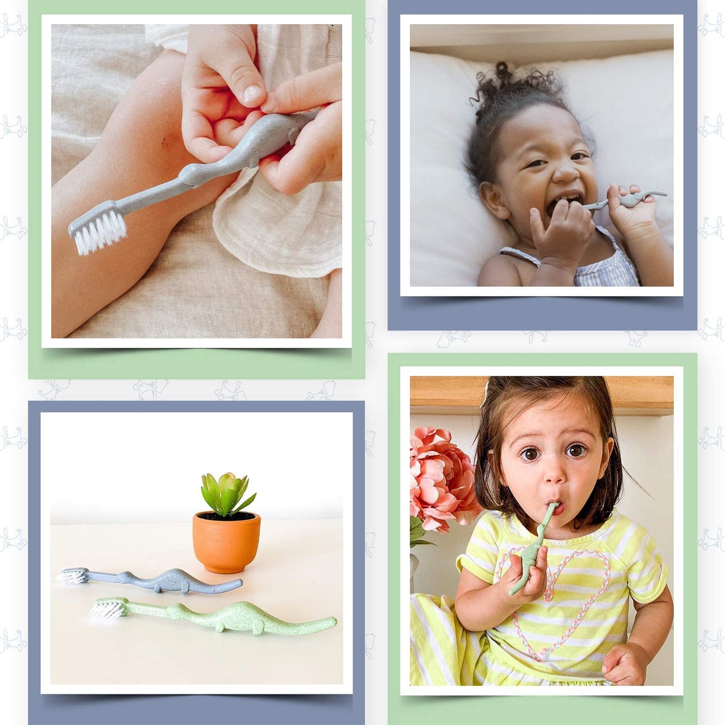 ROARex Vegan Kids Toothbrush | Dino Design | Biodegradable & Compostable Natural Plant-Based Toothbrush | Dinosaur Theme | 1% for The Planet