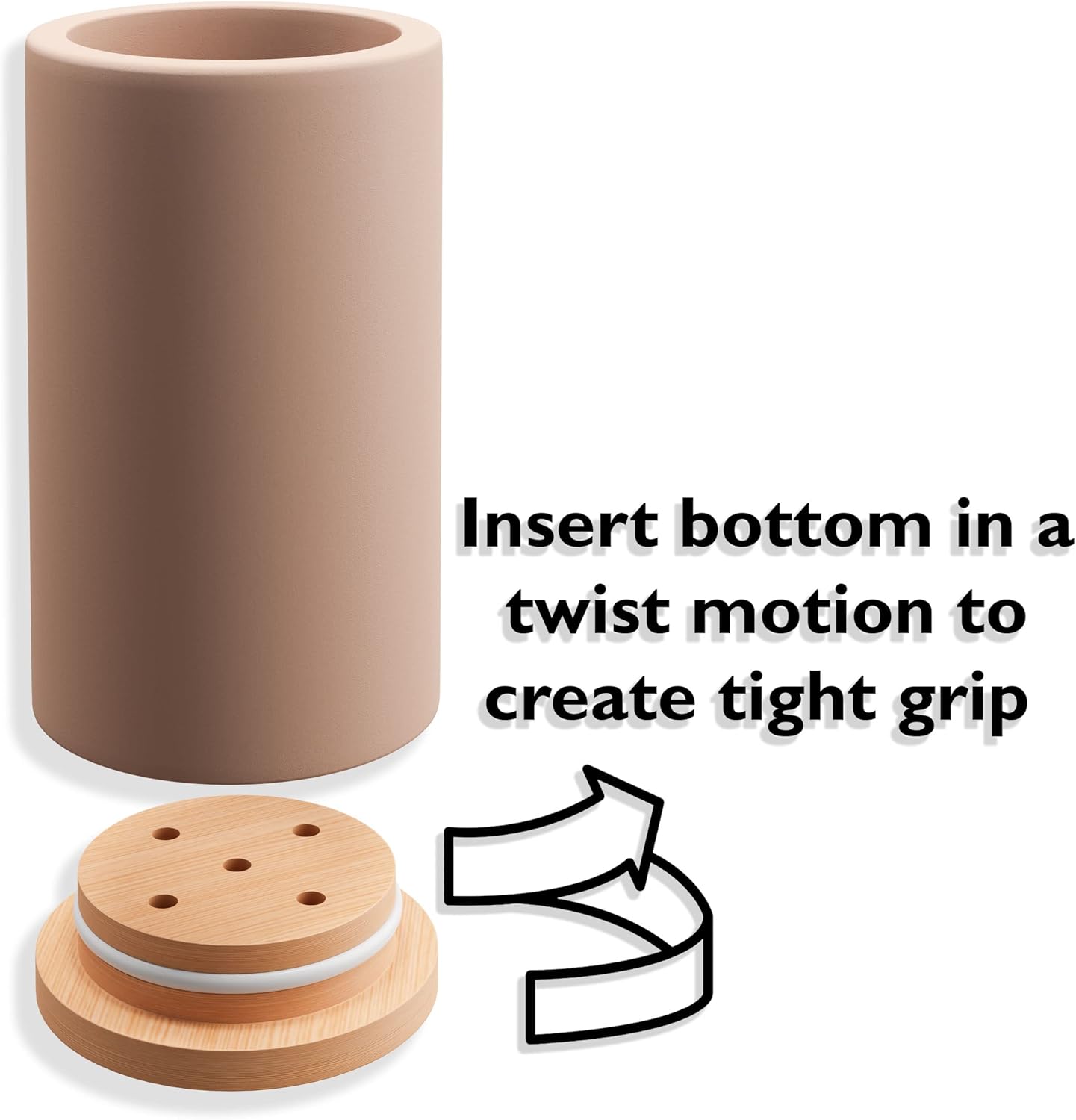 Matani Bamboo Toothbrush Holder Diatomite Tooth Brush Organizer - Storage Stand for Small Bathroom & Counter - Removable Base & Drain Holes, Water-Absorbent & Quick-Drying (Grey & Light Grey)