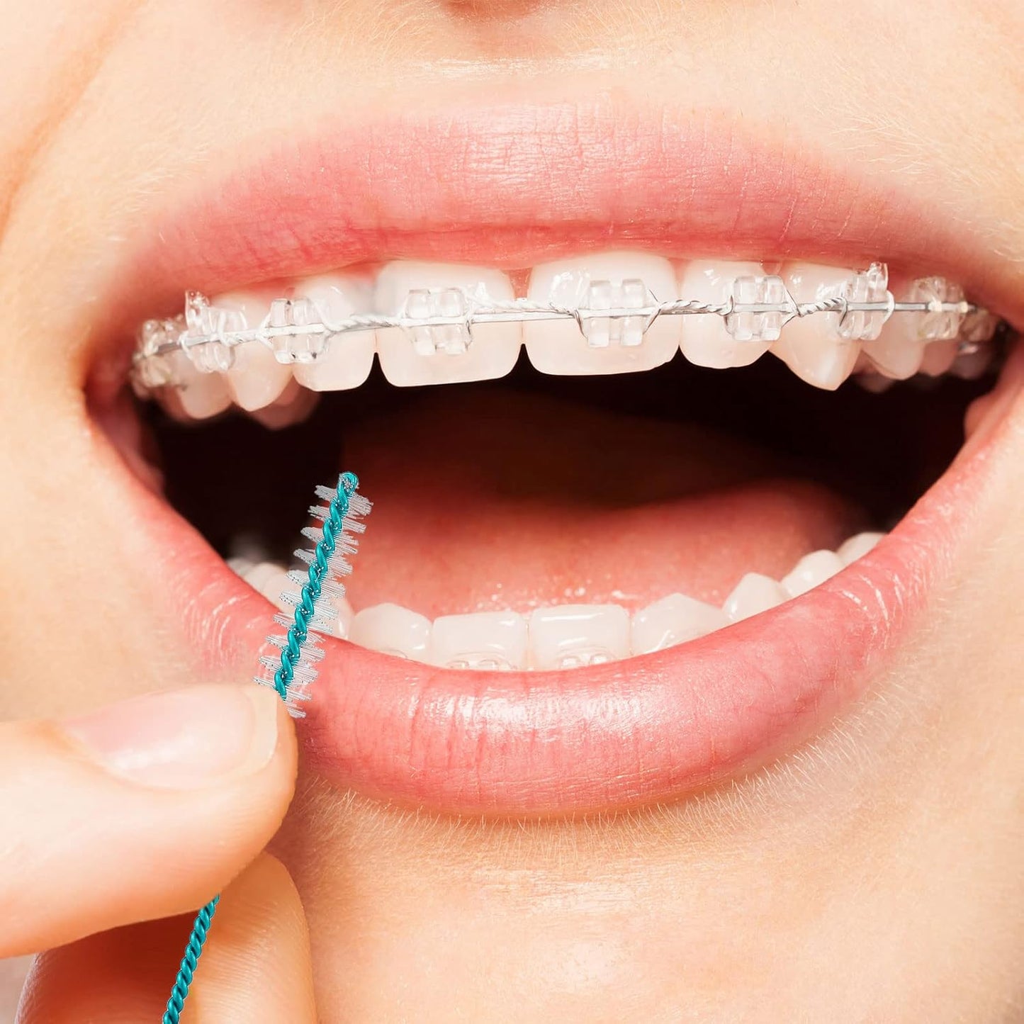 Interdental Brush Soft Dental Picks Tooth Floss Interdental Brush Betweens Refills White Refills for Tooth Cleaning(Small,60 Pieces)