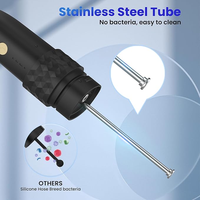 Portable Water flosser with Electric Toothbrush, 2 in 1 Teeth Cleaning Kit, Electric Toothbrush and flosser Combo, Water Flosser for Travel and Home (Black)