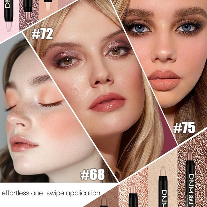 evpct 8Pcs Cream Eyeshadow Stick Set for Women, Nude Pink Light Mauve Brown Matte Rose Gold Copper Brown Champagne Shimmer, Silky Matte Shimmer Eyeshadow Applicator Sticks Eye Makeup sombras para ojos