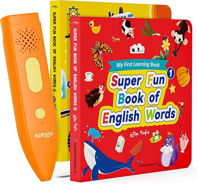 KOKODI Talking Pen Books Sets, Interactive Audio Sound Books Kids Learning Electronic Toys for Toddlers Kids, Autism Sensory Games, Early Educational Gifts Birthday Gifts for Boys Girls Age 2 3 4 5