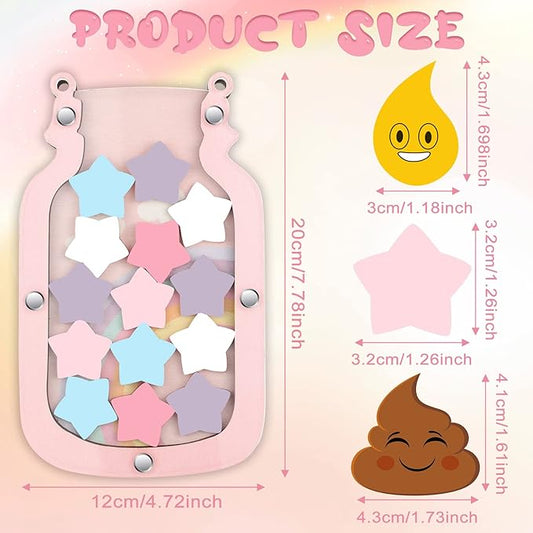 Qunclay Reward Jar for Kids Pot Training Reward Jar Classroom Incentive Good Behavior Responsibility Chart for Christmas Boys Girls Gift(Vivid Style)