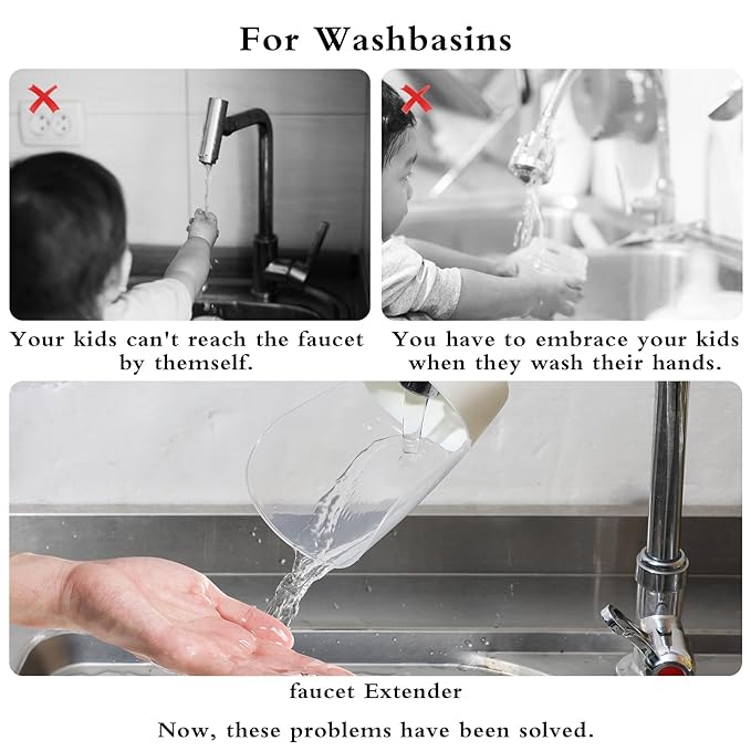 Bathtub Extender 2 Pack Silicone Faucet Extender for Kids Kitchen Sink Bathtub Spout Baby Bathroom Faucet Extenders for Kids Hand Washing Faucets Extenders Fit for Most Faucets