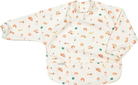 Loulou Lollipop Long Sleeve Mess Free Waterproof Bibs, for baby boys and girls 6-36 Months, Machine Washable, Travel Friendly