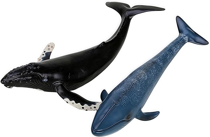 Gemini&Genius Humpback Whale Action Figure, Sea Animal Orca Blackfish Toys, Soft Rubber Ocean Shark, Great for Kids Bath Toys Swimming Toys, Beach Toys, Perfect Cake Coppers