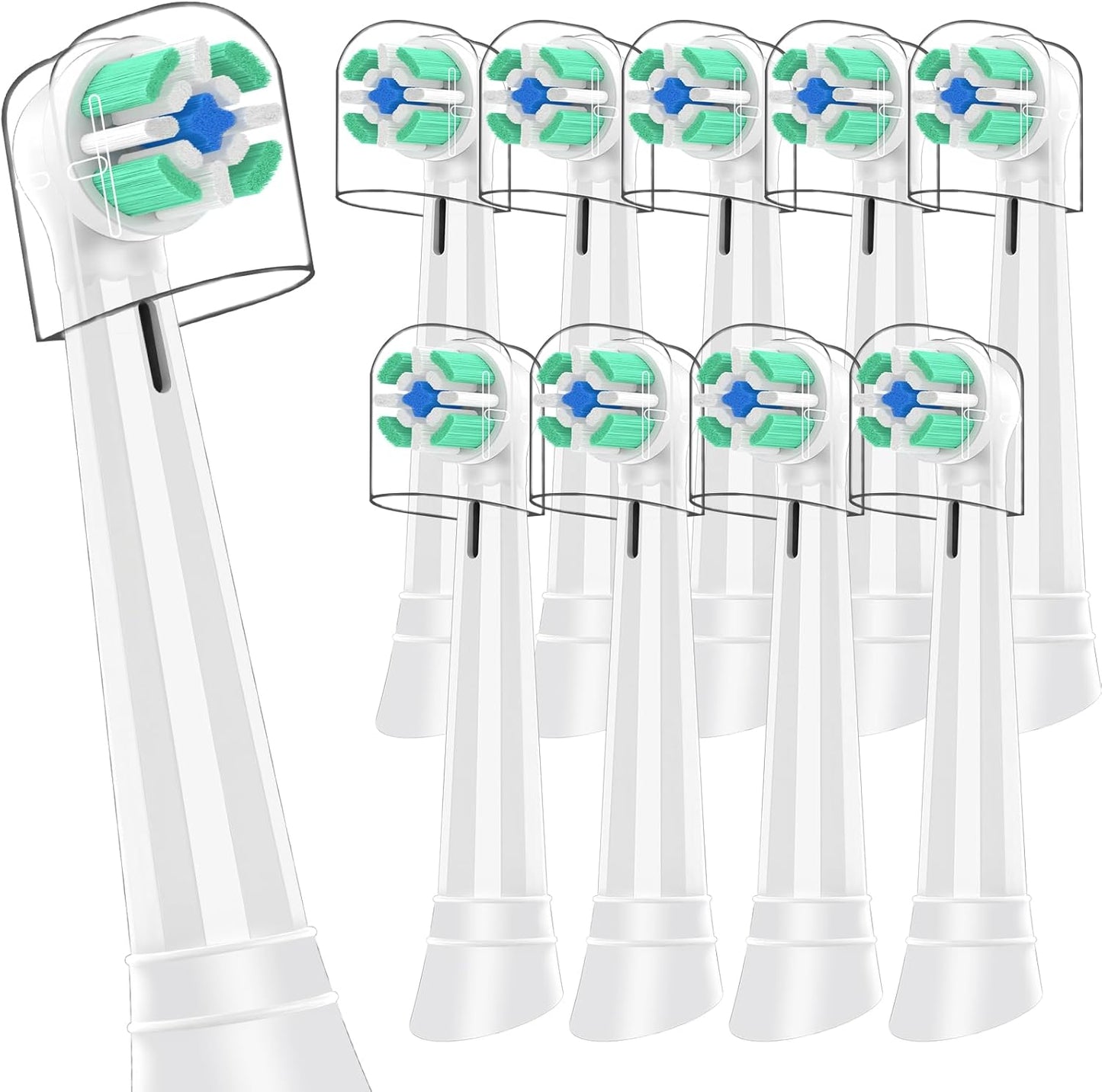 10 Pcs IO Replacement Heads Compatible with Oral B IO 2/3/4/5/6/7/8/9/10 Series Electric Toothbrush, Brush Heads Compatible with Oral B IO for Teeth Cleaning and Gum Protection (White)