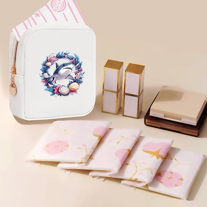 Shark Mini Makeup Bag, Shark Gift For Women Girls, Cute Portable Zipper Pouch Cosmetic Bag For Teen Girls Kids, Small Storage Bag For Sanitary Pad, Period napkin bag!