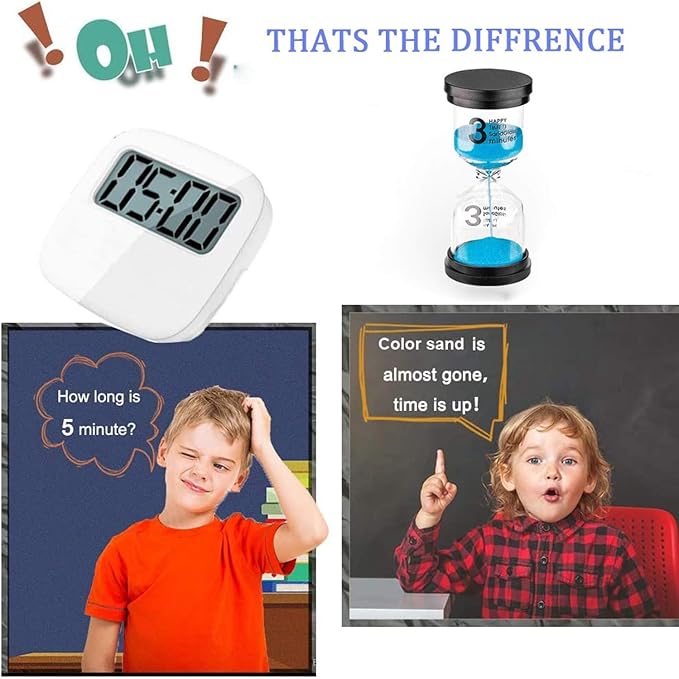 Hourglass Timer 3 Minute Sand Timer： Colorful Sand Clock 3 Minute, Small Blue Sand Watch 3 Min, Plastic Hour Glass Sandglass Timer for Kids, Games, Classroom, Kitchen, Decor