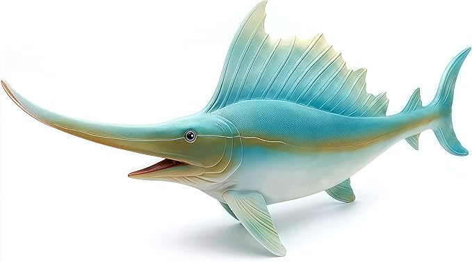 Gemini&Genius Sea Animal Sailfish Action Figure Soft Rubber Swim Bath Toy, Realistic Ocean Swordfish Educational and Role Play Toys for Kids and Collectors (17 Inches)
