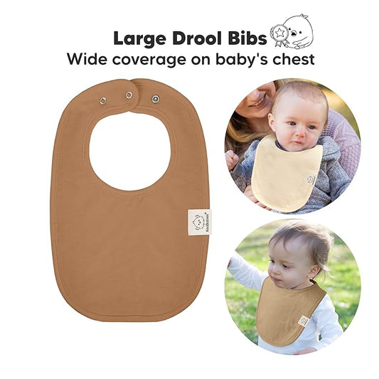 8-Pack Organic Baby Bibs for Boys, Girls - Soft Cotton Drooling and Teething Bibs for Baby Girl & Boy, Extra Absorbent, Easy To Clean & Put On for Toddler, Newborn, Infant 0-24 Months (Terracotta)