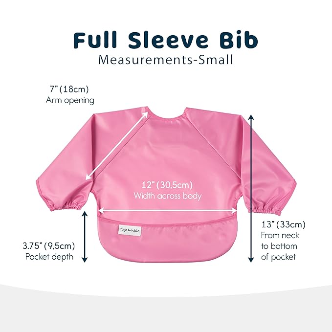 Tiny Twinkle Long Sleeve Bib for Babies & Toddlers – 2 Pack Waterproof Smock Bibs for Eating – Machine Washable & Mess-Proof, Baby Feeding Essential & Shower Must-Have (Sweet Treat,6–24M)