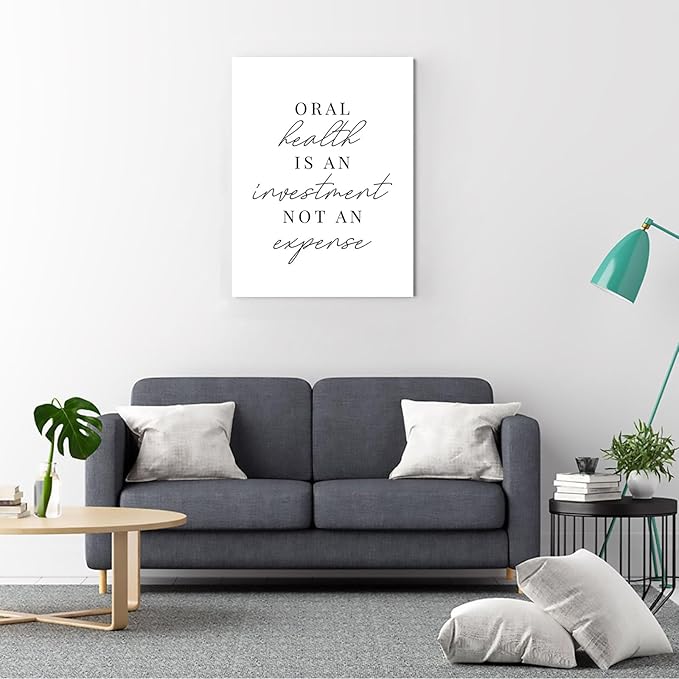SchindlerBang Medical Home Decorations,Oral Health Investment Dental Art,Inspirational Print for Clinics,Offices,or Educational Spaces 8x12inch Ready to Hang