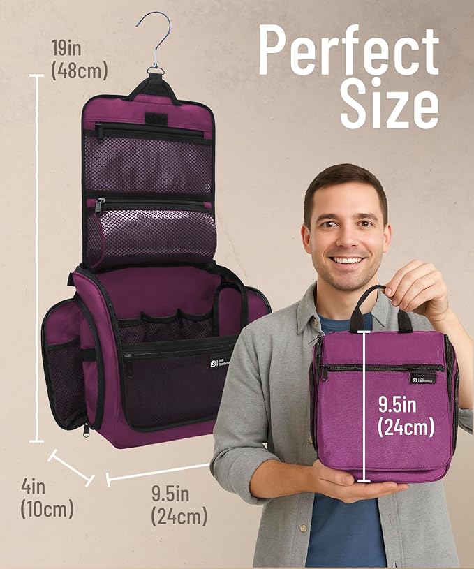 DD D&D Wanderlust D&D Hanging Travel Toiletry Bag for Men and Women – Cosmetics, Makeup and Toiletries Organizer Kit with 10 Compartments