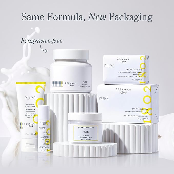 Beekman 1802 Goat Milk Hand Wash, Pure - Fragrance Free - 12.5 oz - Cleanses, Softens & Nourishes Skin - Rinses Away Impurities - Good for Sensitive Skin - Cruelty Free - Ready For Use, Pump Inserted