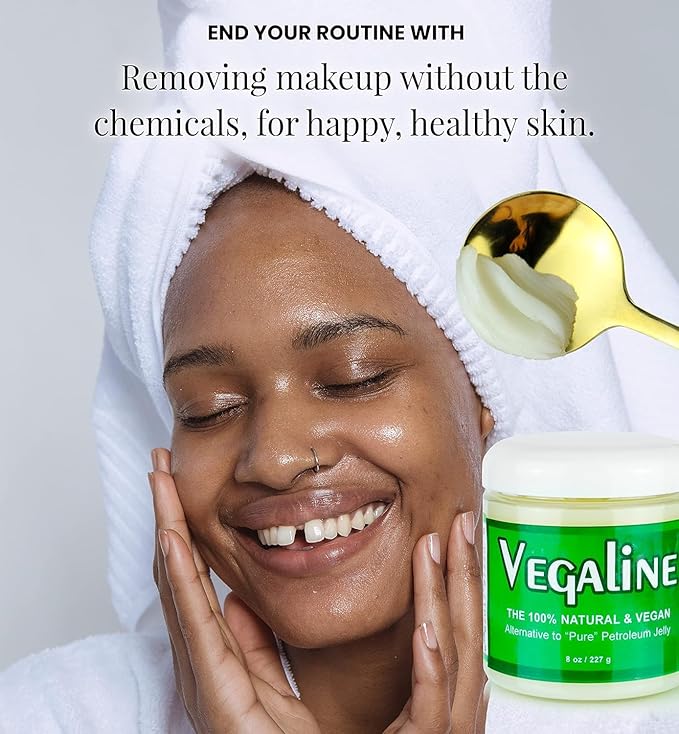Vegaline - 100% Natural, Vegan & Hypoallergenic Alternative to Petroleum Jelly - Unpetroleum - Lips, Hands, Baby, Makeup Remover and More (4 Ounce)