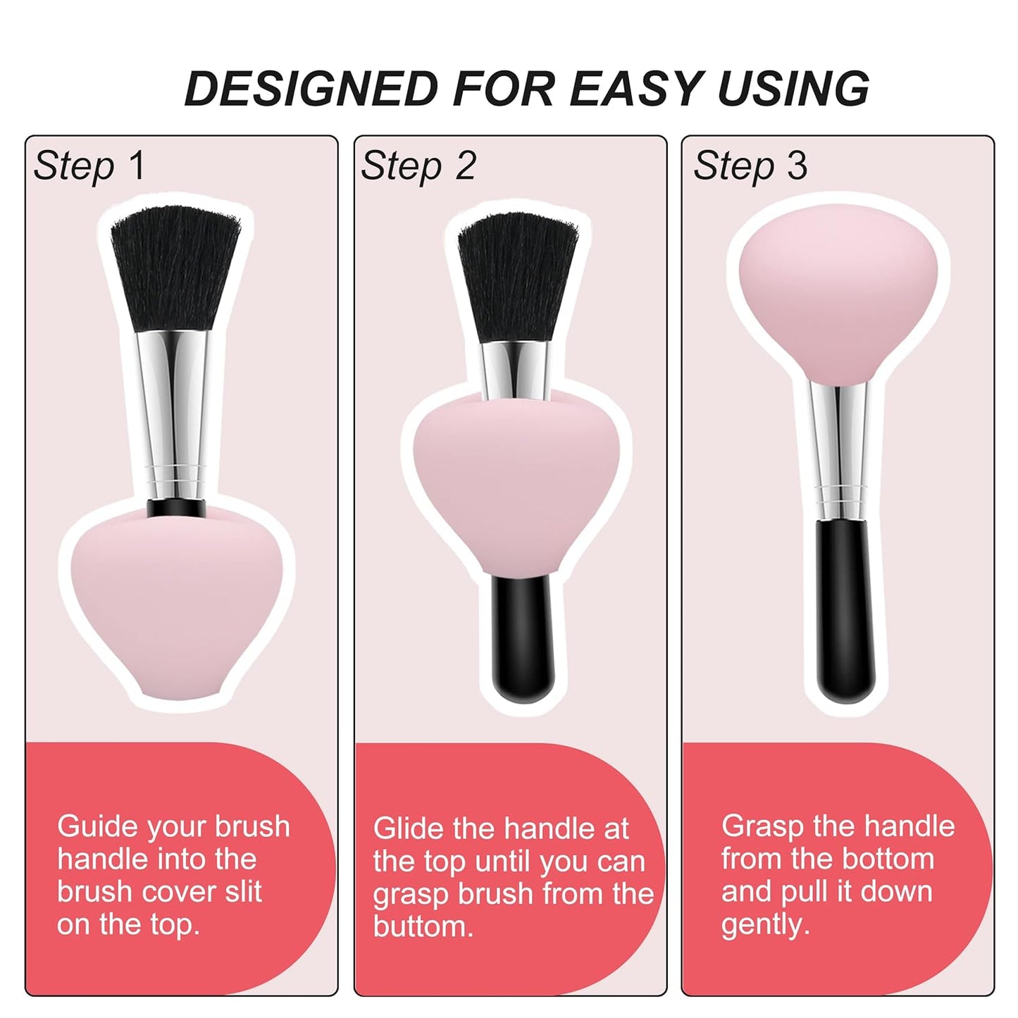 Makeup Brush Covers, Make up Brush Holders for Travel and Home Storage, Reusable Silicone Organizer Case for Brushes, 6 Pack Dustproof Brush Protector Guards Caps Gift for Makeup Lover and Wife