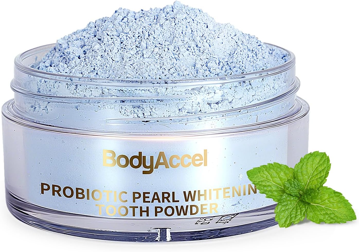 BodyAccel Teeth Whitening Powder Upgraded– Probiotic Pearl Whitening Tooth Powder, Fluoride-Free Toothpaste for Coffee & Tea Stain Removal, 360° Clean Teeth, Fresh Breath