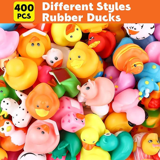 400 Pack Rubber Ducks in Bulk, Assorted Ducks for Jeeps, Jeep Ducks for Ducking, Bath Toys Floater Duck for Kids, Baby Showers Accessories Party Favors