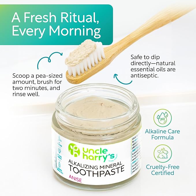 Uncle Harry's Anise Remineralizing Toothpaste | Natural Whitening Tooth Paste Freshens Breath & Promotes Enamel | Vegan Fluoride Free Toothpaste