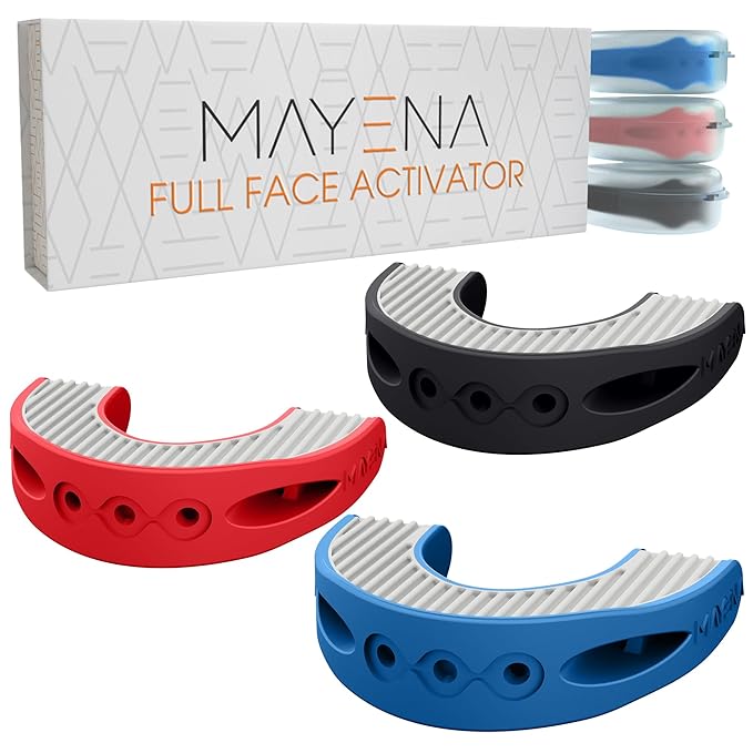 Jaw Exerciser for Men & Women | 3-Level Resistance Set | Full-Face Trainer Innovated by Mayena | Powerfully Engages All Facial Muscles | Sculpts the Face, Strengthens Facial Muscles & Defines Jawline