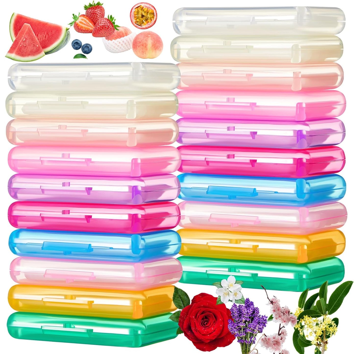 Geiserailie 20 Pack Braces Wax for Teeth New Flavored Dental Orthodontic Wax with Applicator Scraper for Braces Wearer, Oral Appliances, Aligners Patients, Fruit floral Flavors