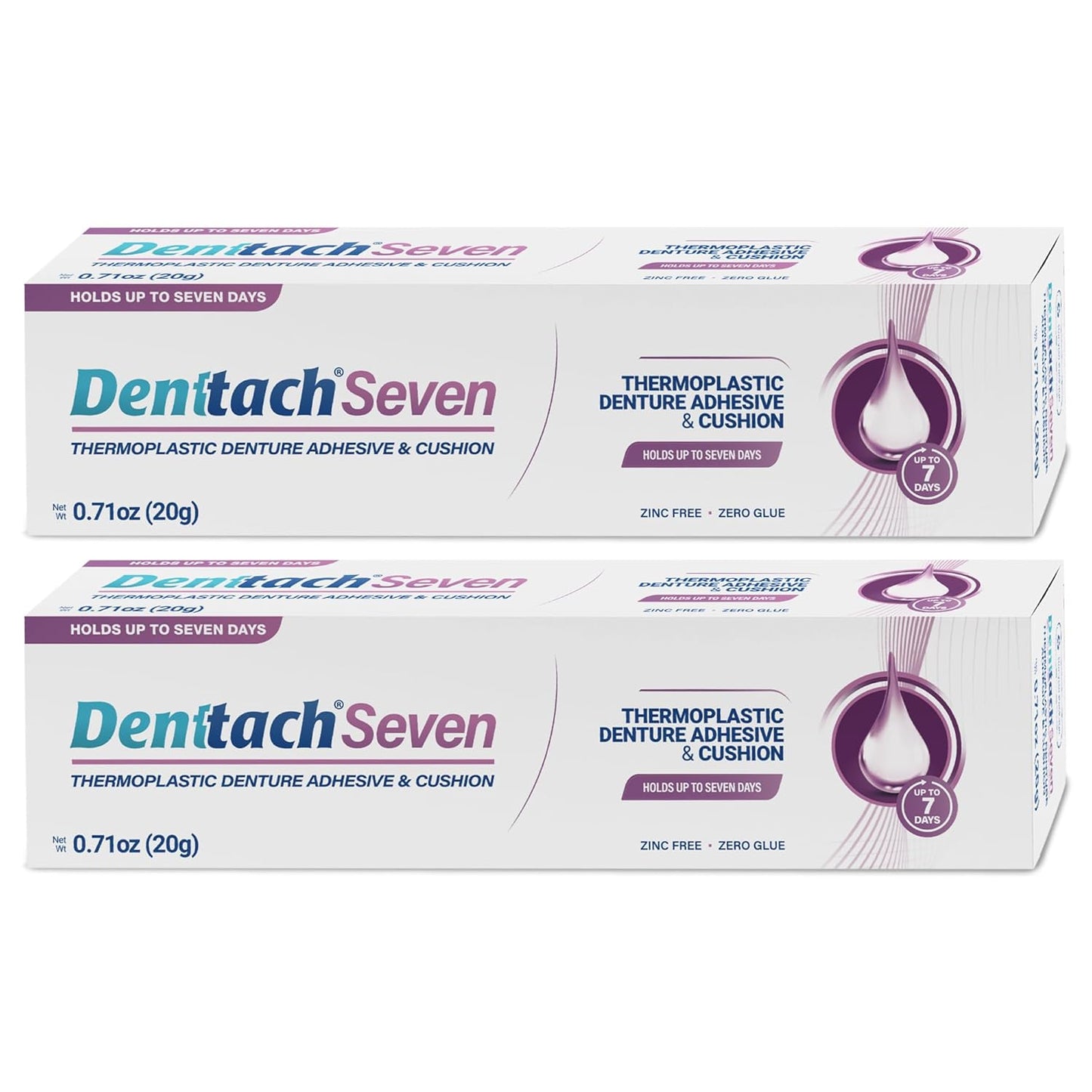 Denttach Seven Denture Adhesive, Thermoplastic Denture Cushion and Reliner, Upper and Lower Denture Comfort for Up to 7 Days, Zero Glue, Zinc Free (2)