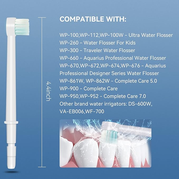 Waterpik Replacement Picks Replacement Tips for Waterpik Water Flosser, Waterpik Replacement Heads, Storage Case & AquaFlosser 6 Tips (Aquaflosser 6 Tips)