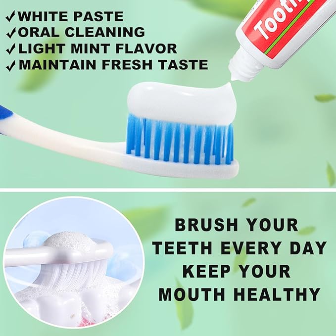 50 Tubes Bulk Travel Size Toothpaste,0.176 oz Extra Small Toothpastes Travel Size Bulk Mint Mini Disposable Toothpaste for Hotel,Guests,Homeless,Charity(Too Small, Only Good for Single Use)