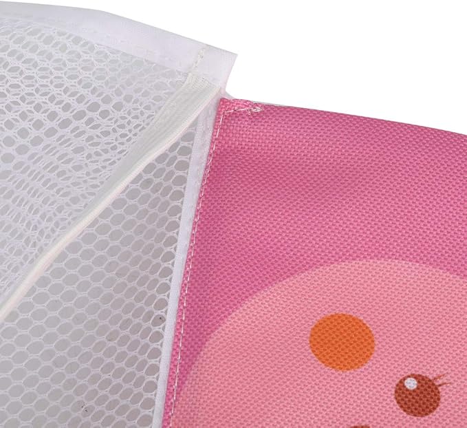 Mesh Bath Toy Organizer, Kids Bath Tub Toy Holder Mesh Bathroom Shower Caddy Bottom Zipper Toy Storage Net Organizer Hanging Bag for Bathroom Bathtub, 17.7x19.7 inch (Pink)