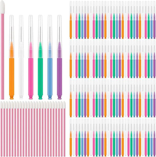 120 Pcs Interdental Brush + 25 Pcs Lip Wands Applicators Disposable, Braces Brush for Cleaner Interdental Brush Toothpick Dental Flossing Oral Dental Hygiene Flosser Tooth Cleaning Tools, Multicolor
