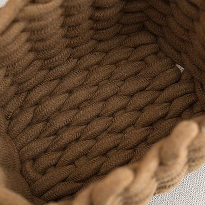 babys Room Toy Holder - 20x16x13cm Rope Storage Basket, Home Clothes Organizer, Desk Shelf Bin, Bathroom Laundry Carrier, Pantry Storage Basket, Living Room Organizer For Keeping Kids Items Garments