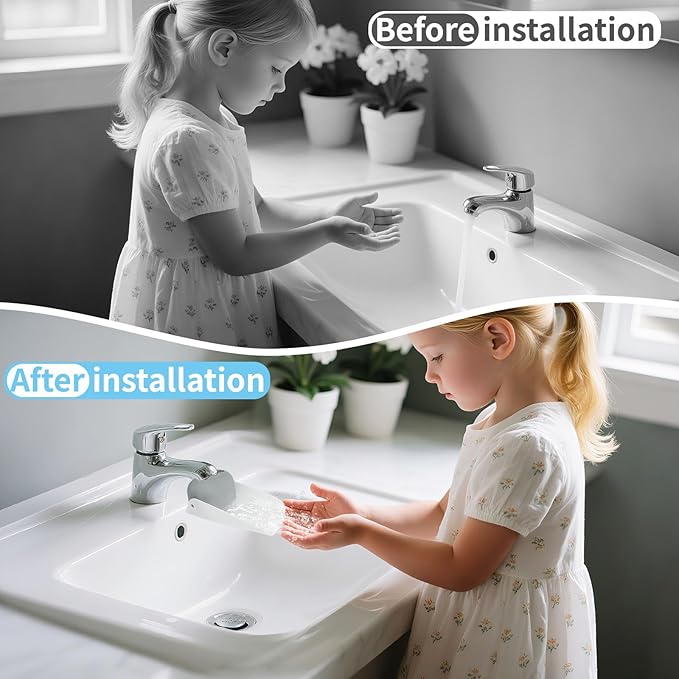 CHILDHOOD (2 Pack) Faucet Extender for Kitchen and Bathtub Sink, Universal Sink Handle Extenders, Fun Hand-Washing for Babies, Toddlers and Kids (Grey)