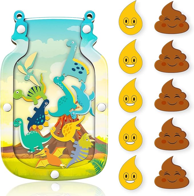 Qunclay Reward Jar for Kids Pot Training Reward Jar Classroom Incentive Good Behavior Responsibility Chart for Christmas Boys Girls Gift(Dinosaur Style)