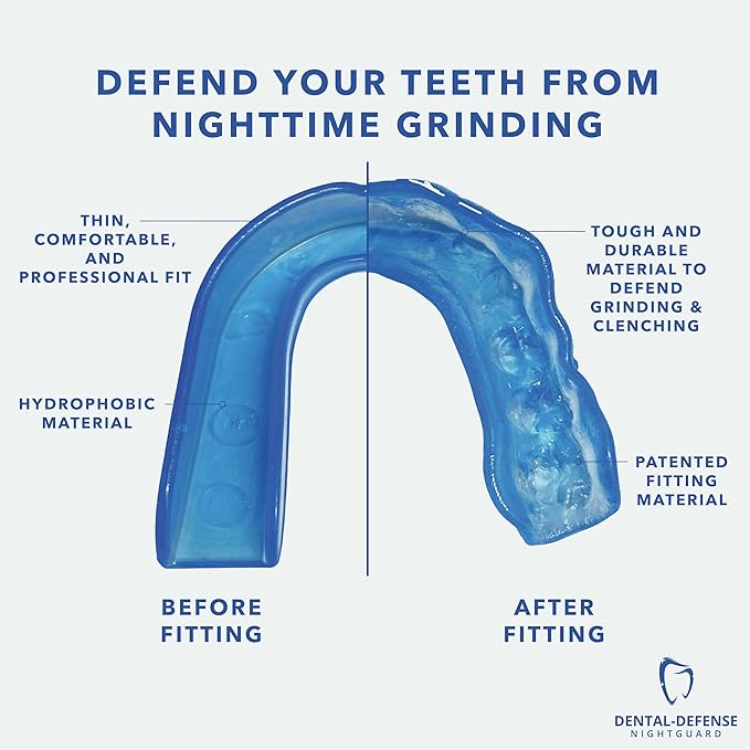 Professional Mouth Guard - 2 Pack Night Guard for Teeth Grinding & Clenching Relief, Protects Teeth at Night, Ideal for Comfort & Protection (Blue)