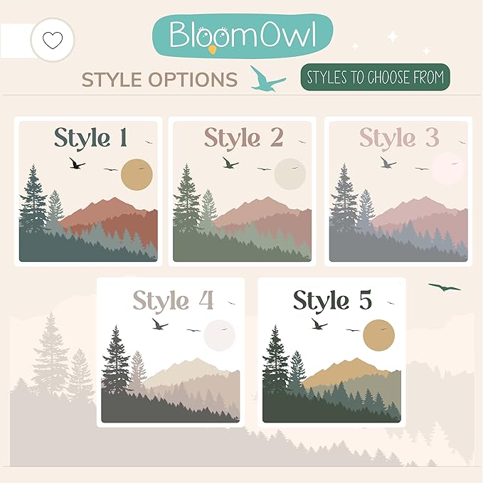 Mountain Step Stool for Toddlers- Personalized Wood Kids Step Stool with Name for Kitchen Sink, Bathroom, Potty Training, Toilet, Kitchen Sink- Sturdy and Safe- Made in USA by BloomOwl (Mountains)